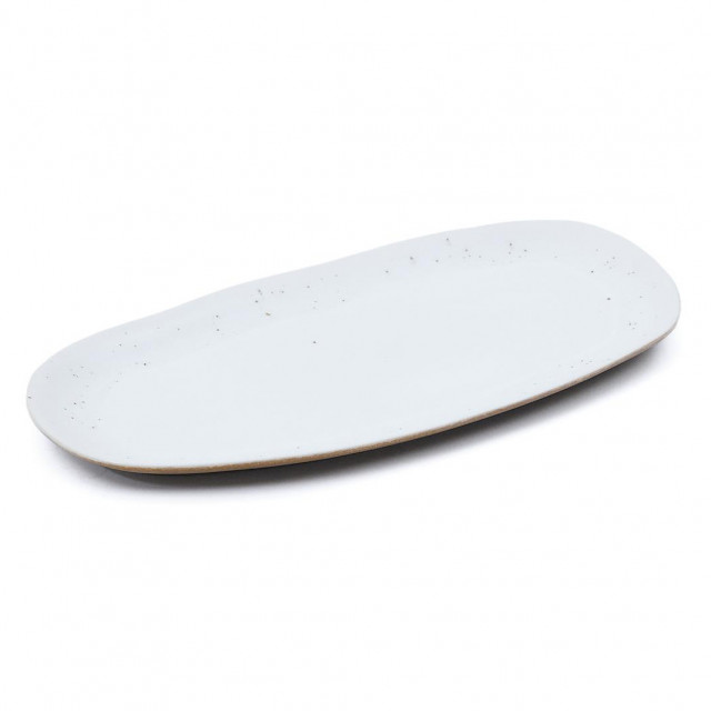 Platou oval alb din ceramica 18x36 cm Publia Kave Home