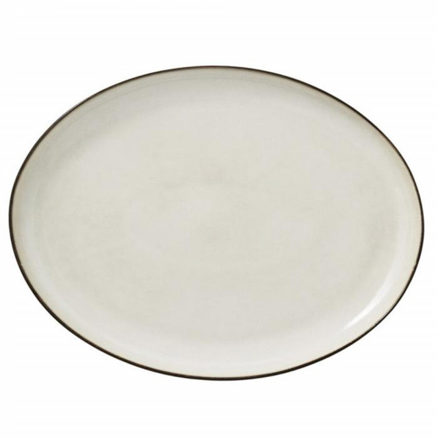 Platou oval crem din ceramica 30x40 cm Amera Lene Bjerre