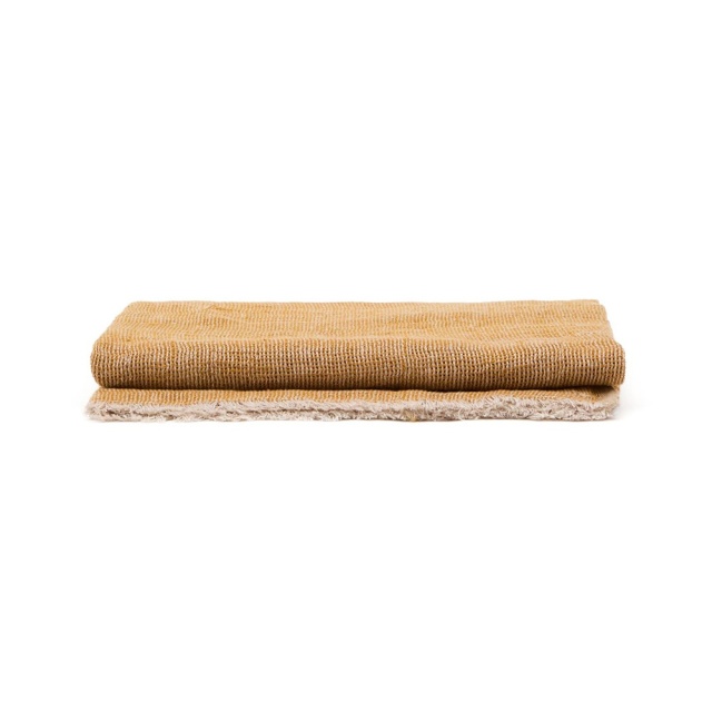 Pled galben mustar din fibre naturale 130x170 cm Sanae Kave Home