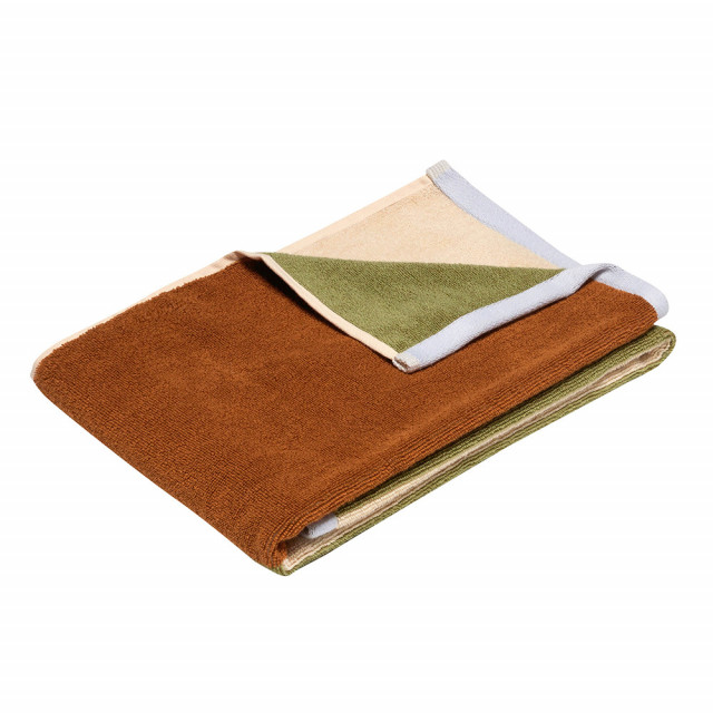 Prosop maro/multicolor din bumbac 50x100 cm Block Hubsch