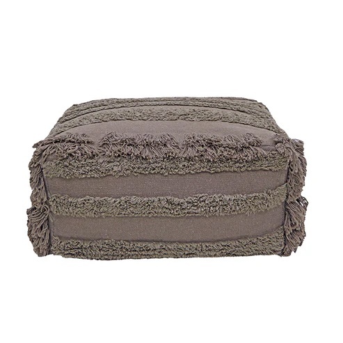 Puf patrat maro inchis din bumbac 50x50 cm Air Lorena Canals