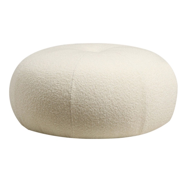 Puf rotund alb din textil 55 cm Tina The Home Collection
