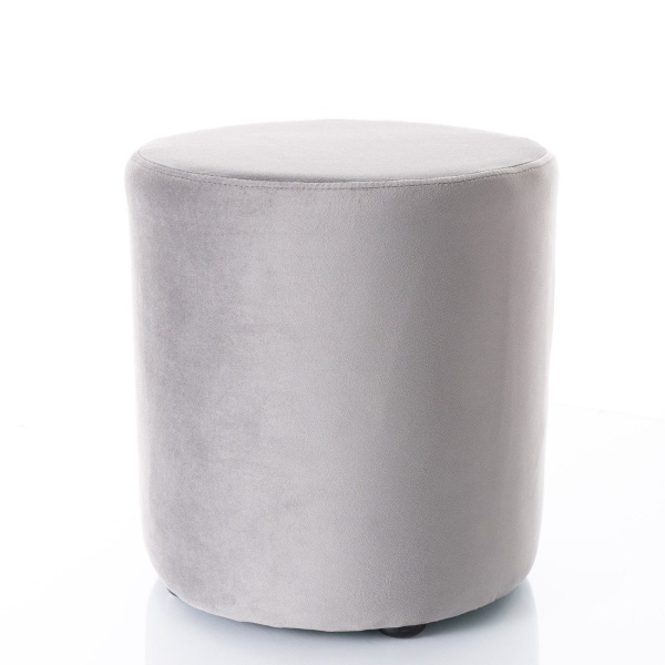Puf rotund gri din catifea 33 cm Doti C The Home Collection