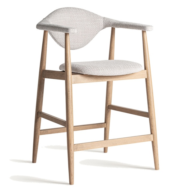 Scaun bar gri/maro din textil Dilbeek Vical Home