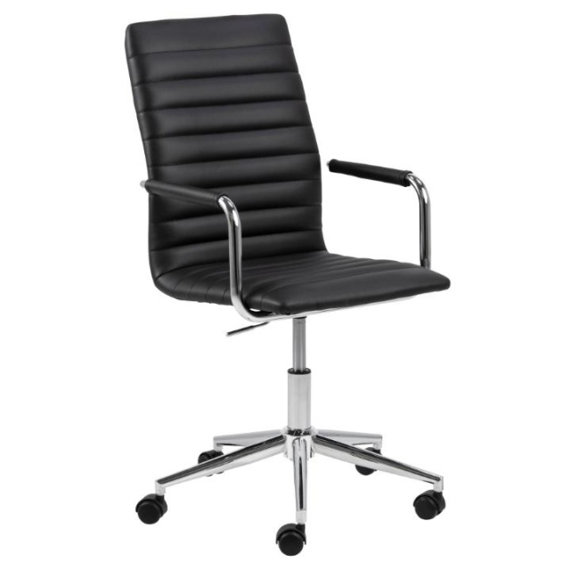 Scaun birou ajustabil negru/argintiu din piele ecologica Winslow Lido Actona Company