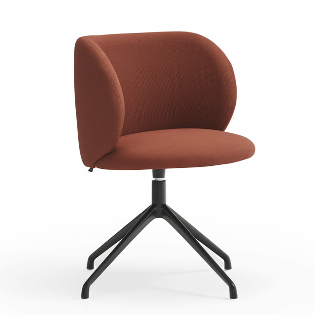 Scaun birou rotativ rosu/negru din textil Mogi Style Teulat