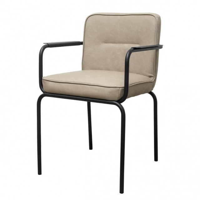 Scaun dining crem/negru din viscoza si bumbac Visin Versmissen