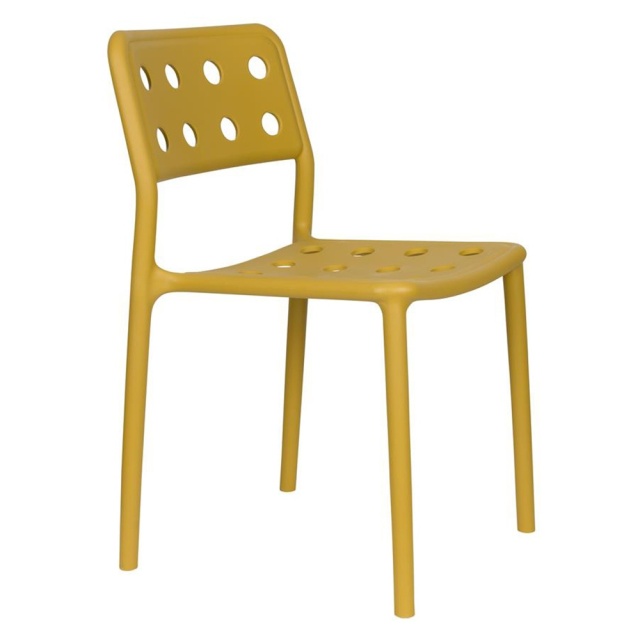 Scaun dining exterior galben din plastic Serra The Home Collection