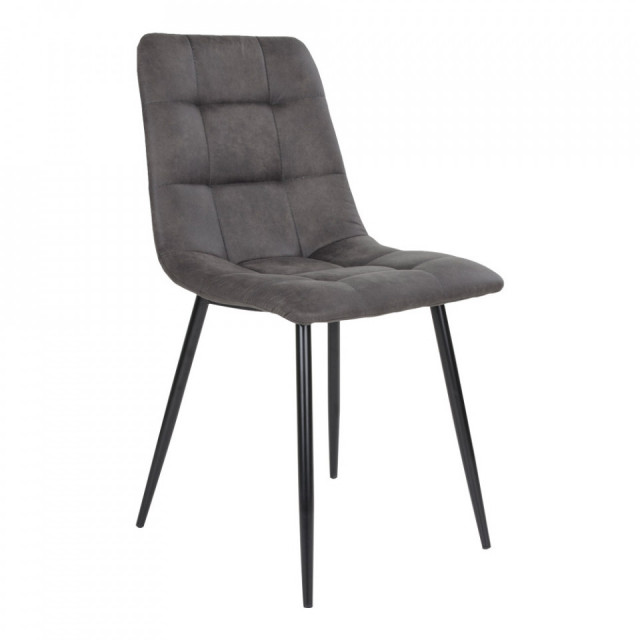 Scaun dining gri/negru din textil Middelfart House Nordic