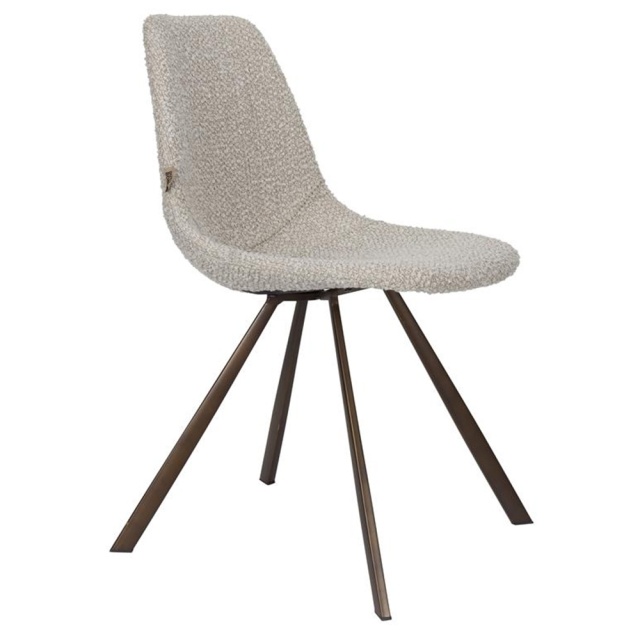 Scaun dining maro maro/crem din textil Franky Dutchbone