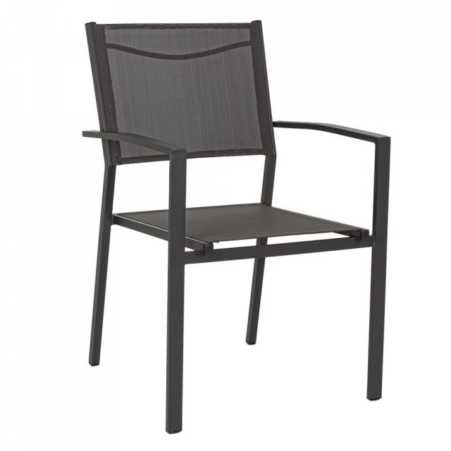 Scaun dining pentru exterior gri carbune din textil Hilde Bizzotto