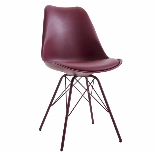 Scaun dining violet din piele ecologica si metal Scandinavia The Home Collection
