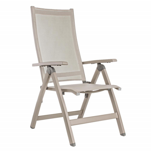 Scaun exterior dining recliner grej din textil Victor Bizzotto