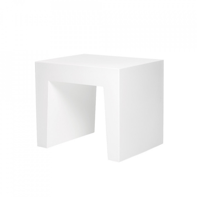 Scaunel exterior alb din polietilena Concrete Fatboy