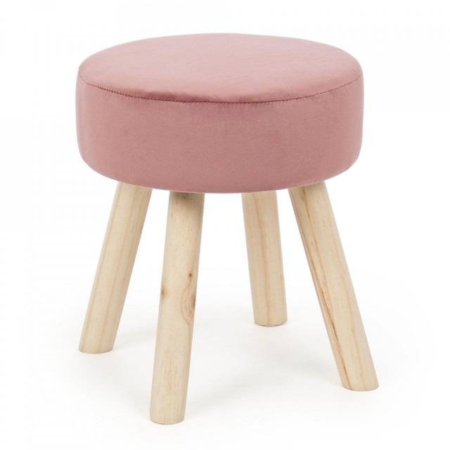 Scaunel roz/maro din textil Adeline Bizzotto