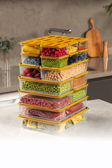 Set 19 recipiente cu capac portocalii din plastic YBLLA19LU The Home Collection