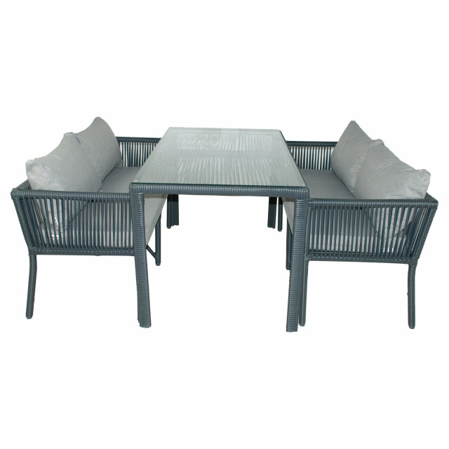 Set 2 canapele si masa dining gri din metal Vera 4 The Home Collection
