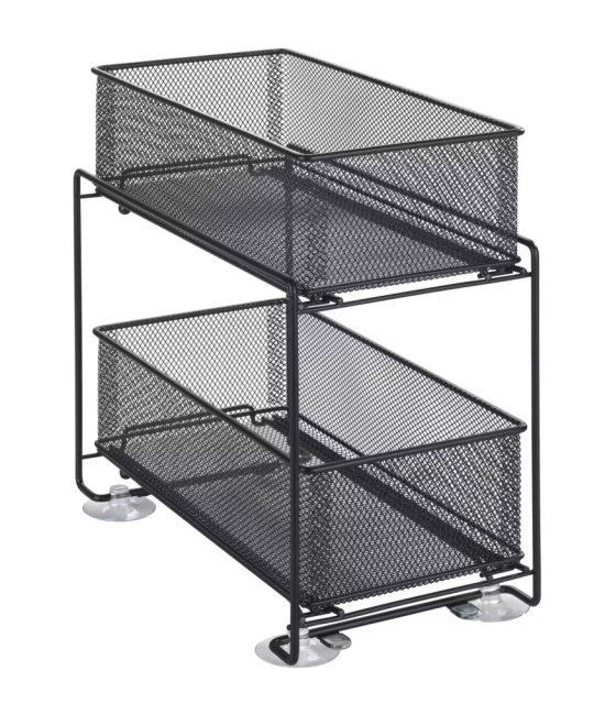 Set 2 cosuri cu suport negru din metal Gioma Wenko