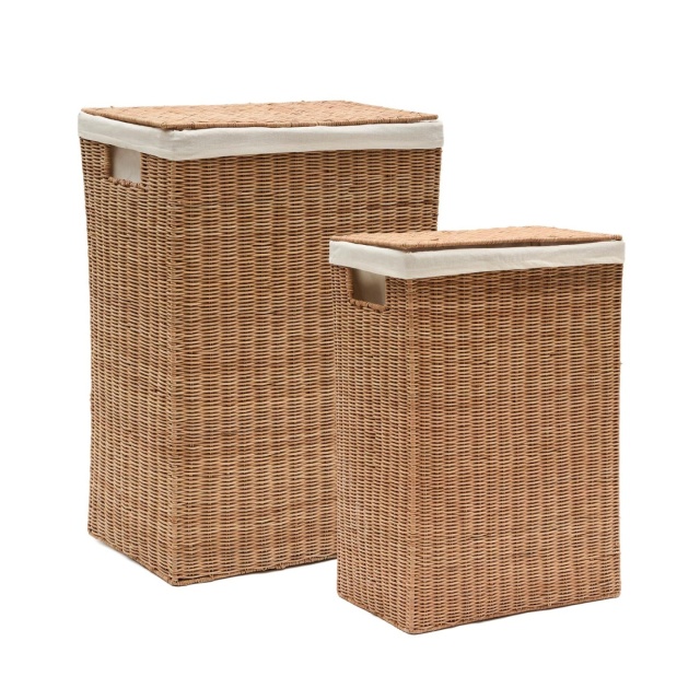 Set 2 cosuri de rufe maro din fibre naturale Indali Rectangular Kave Home