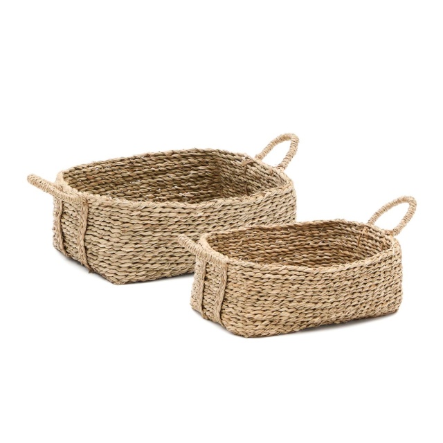 Set 2 cosuri maro din fibre naturale Milly Kave Home