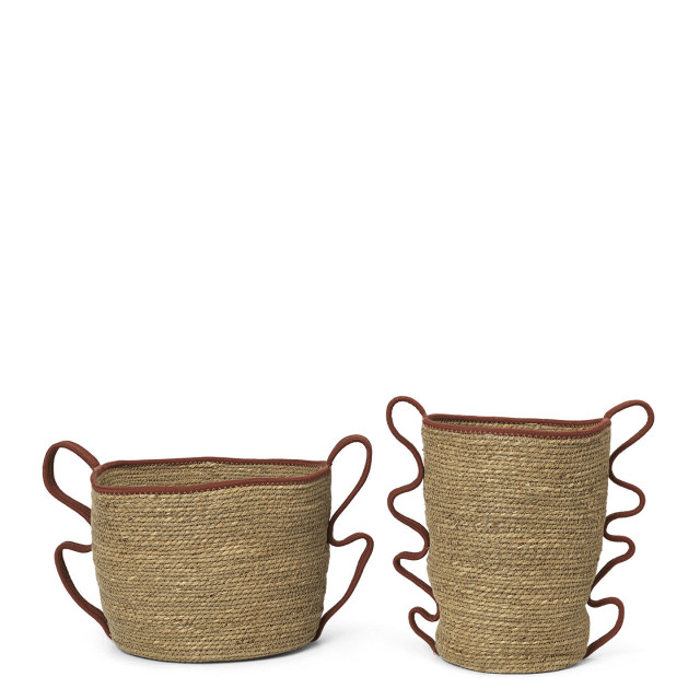 Set 2 cosuri maro/rosii din fibre naturale Verso Ferm Living