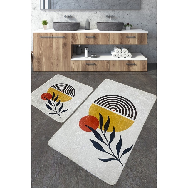 Set 2 covorase de baie multicolore din fibre sintetice Le Soleil The Home Collection