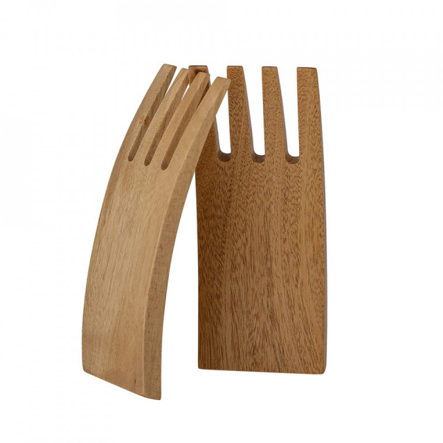 Set 2 furculite pentru salata maro din lemn de mahon Zaza Bloomingville
