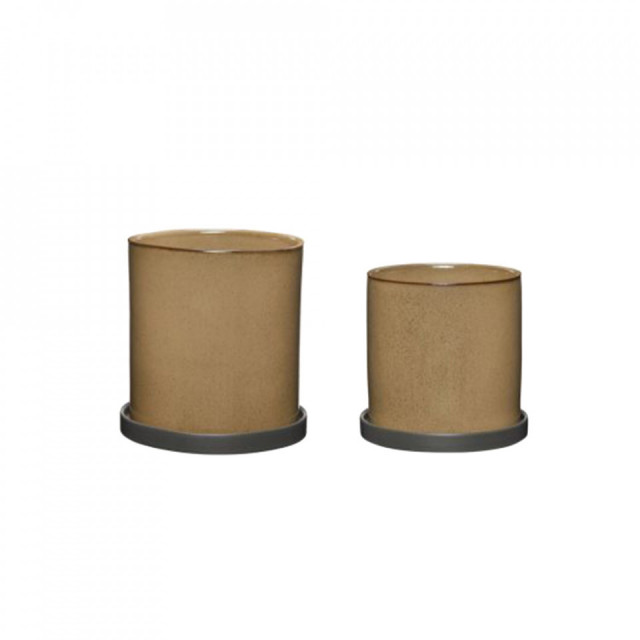 Set 2 ghivece maro din ceramica Era Hubsch
