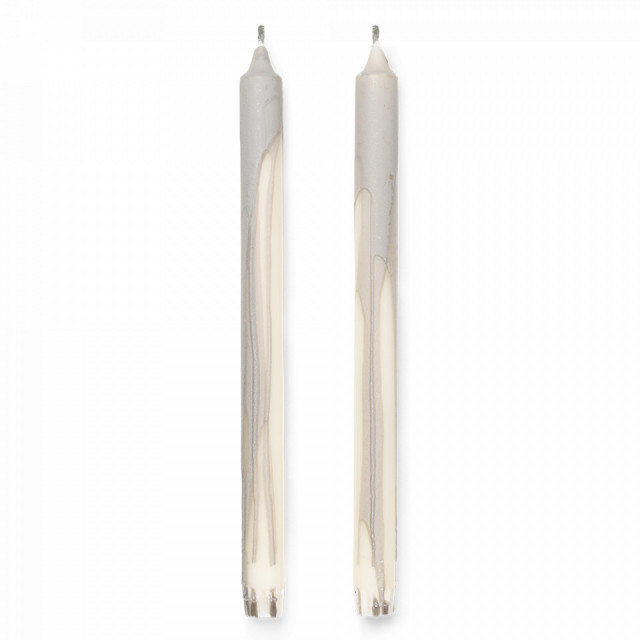 Set 2 lumanari gri din fibre naturale 30 cm Dryp Ferm Living