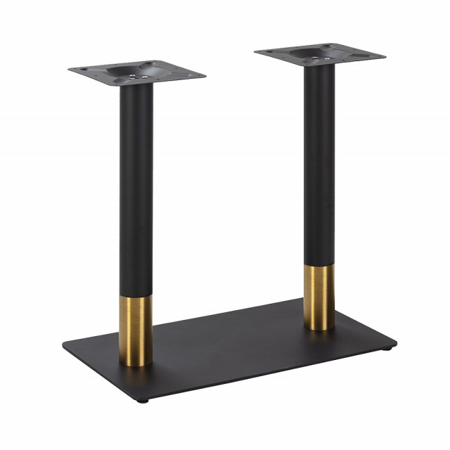 Set 2 picioare pentru masa negre/aurii din metal Zane Thai Natura