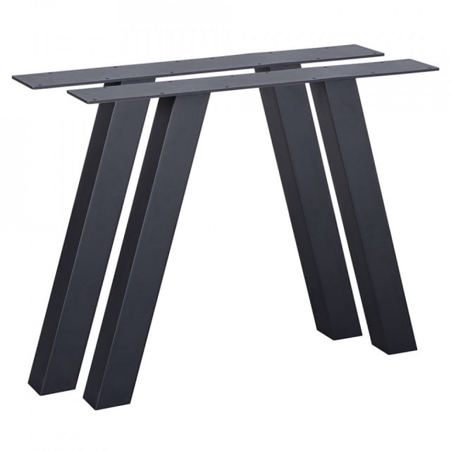 Set 2 picioare pentru masa negre din metal Tablo Woood