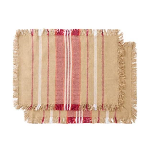 Set 2 protectii de masa rosii din bumbac 35x50 cm Davia Kave Home