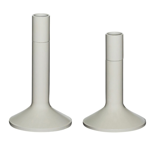 Set 2 suporturi lumanari gri deschise din metal Kindred Hubsch
