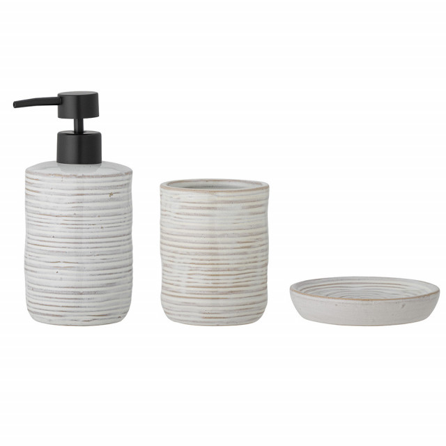Set 3 accesorii baie din ceramica si fibre Winta Bloomingville