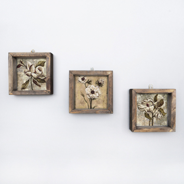 Set 3 tablouri multicolore 15x15 cm Gunerya The Home Collection
