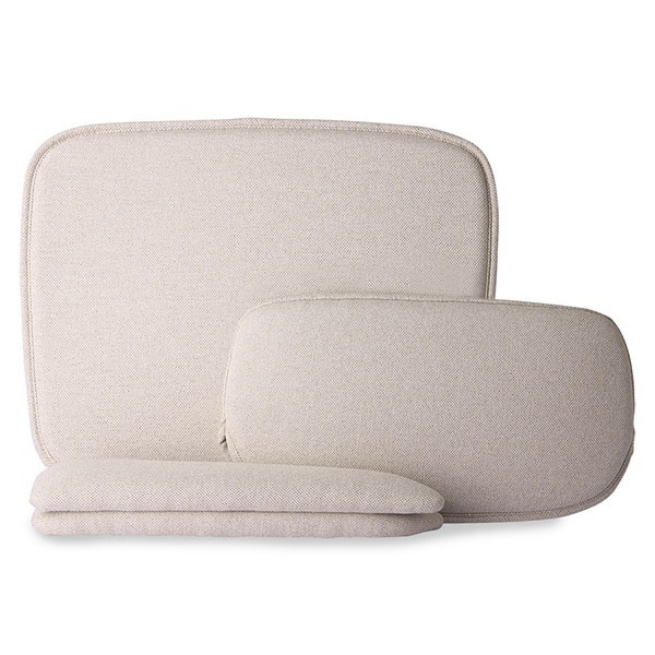 Set 4 perne pentru sezut si spatar scaun cu manere crem din fibre naturale Sand HKliving