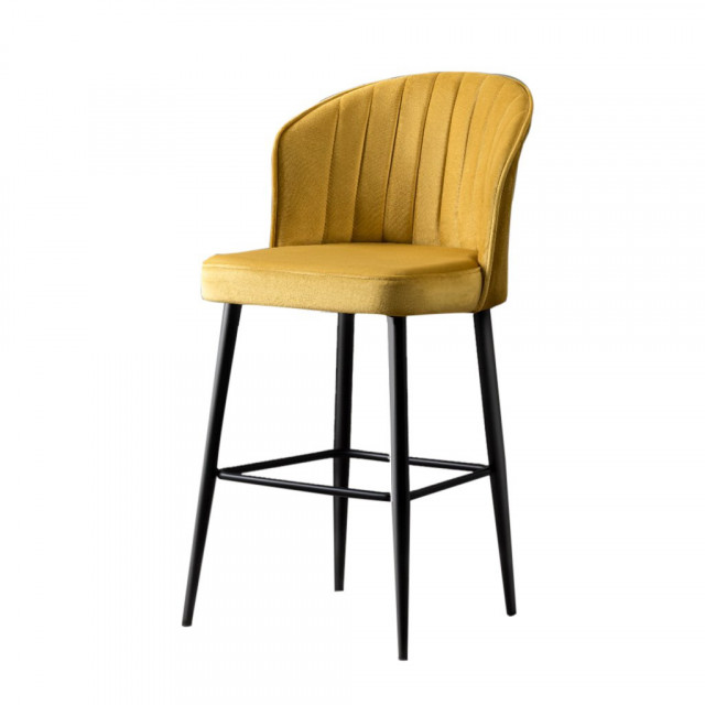 Set 4 scaune bar galbene/negre din textil Rubi The Home Collection