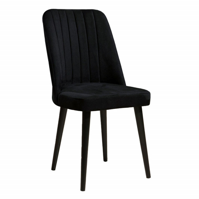 Set 4 scaune dining negru din textil Vega The Home Collection
