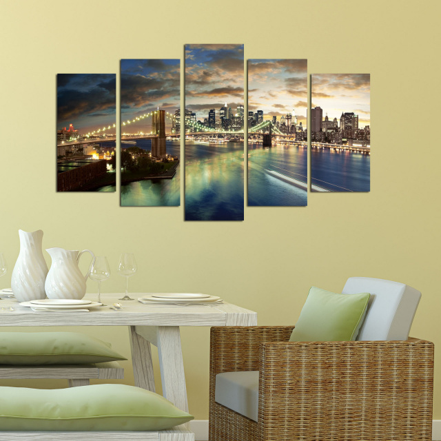 Set 5 tablouri multicolore City The Home Collection