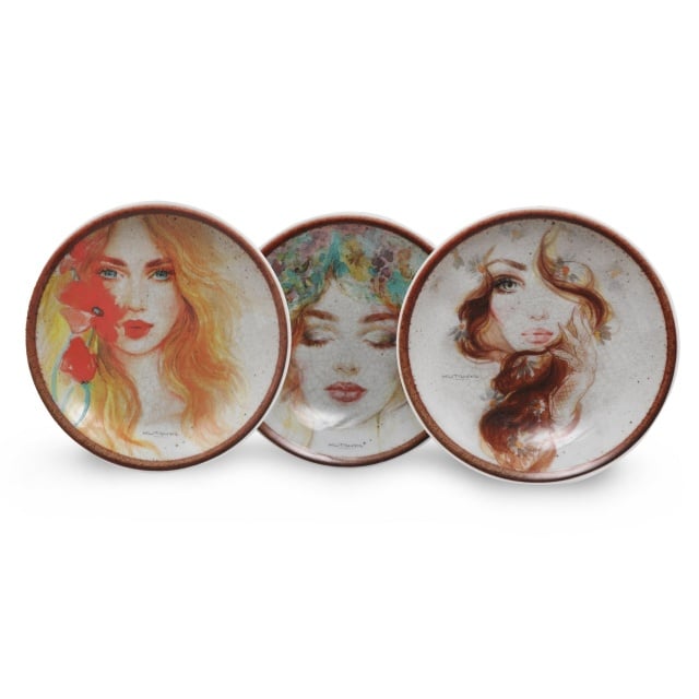 Set 6 farfurii pentru desert multicolore din ceramica 21 cm Teh The Home Collection