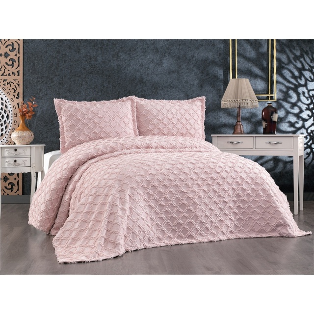 Set cuvertura roz pudra din textil Harem Double The Home Collection