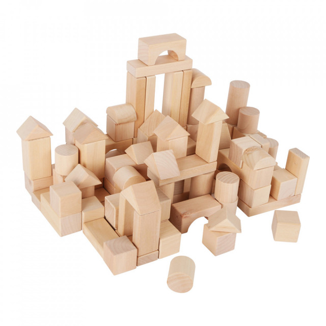 Set de joaca 100 piese din lemn Brett small foot