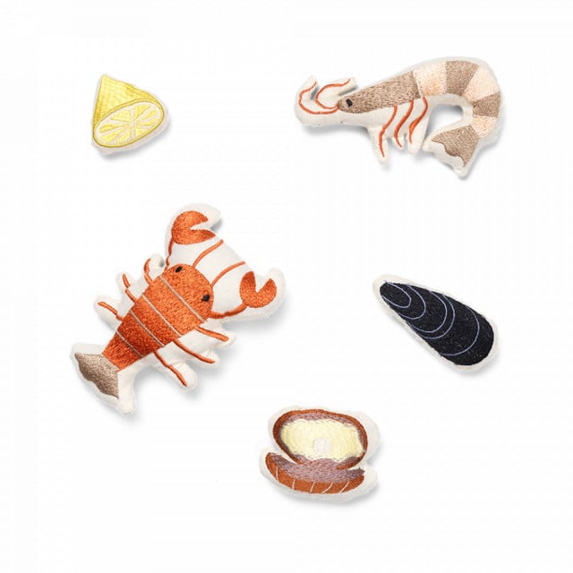 Set de joaca 5 piese din bumbac Seafood Ferm Living