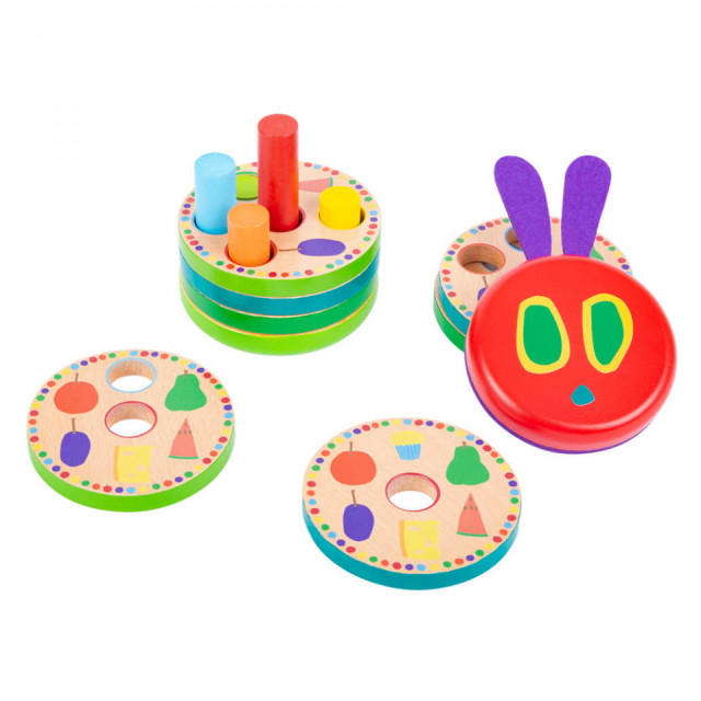Set de joaca multicolor din lemn Hungry Caterpillar small foot