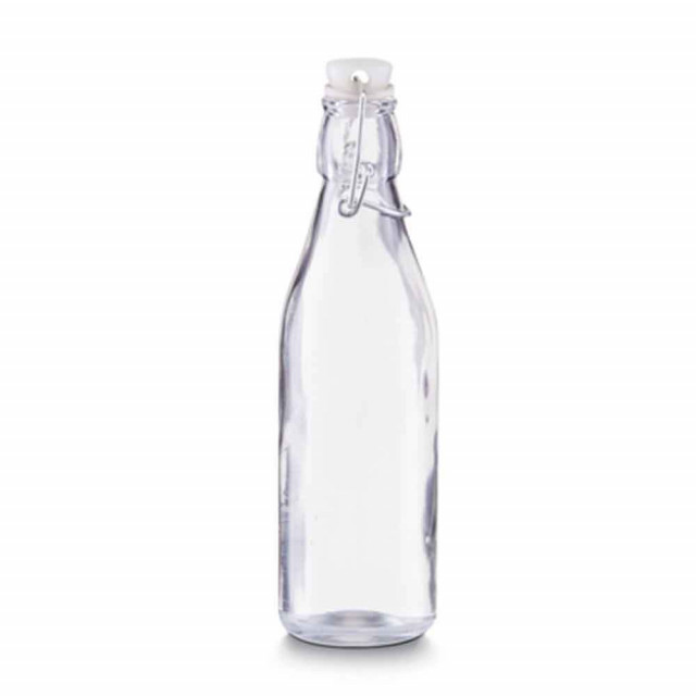 Sticla cu dop transparenta din sticla 250 ml Medium Glass Bottle Zeller