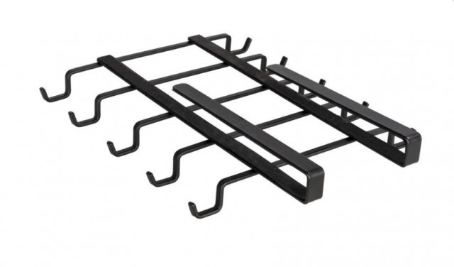 Suport 10 cani negru din metal pentru raft Cupboard Cup Black Maxi Wenko