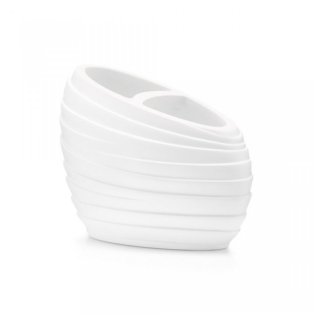 Suport alb din polirasina 8,9x12,5 cm pentru periuta dinti Abstract Tumbler Double Zeller