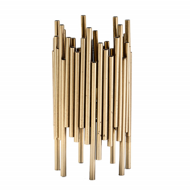 Suport lumanare auriu din metal 29 cm Elton Thai Natura