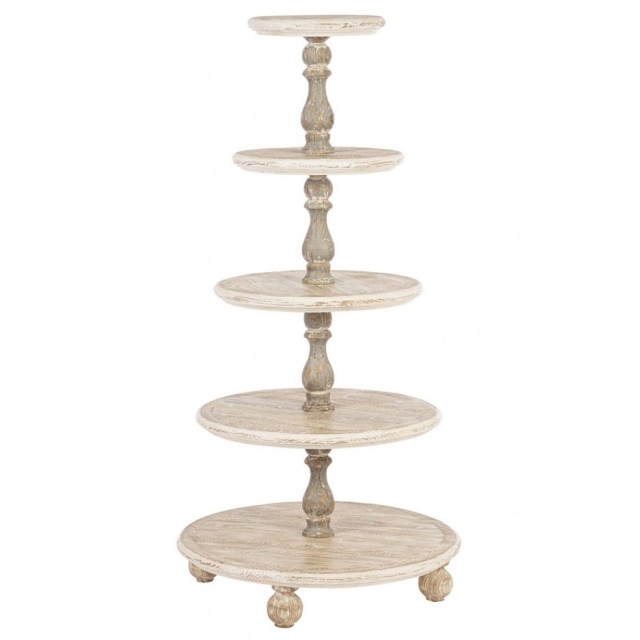 Suport rotund maro din lemn pentru torturi si prajituri 71 cm Steffi Bizzotto