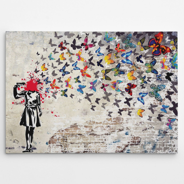 Tablou multicolor din bumbac 70x100 cm Butterfly The Home Collection